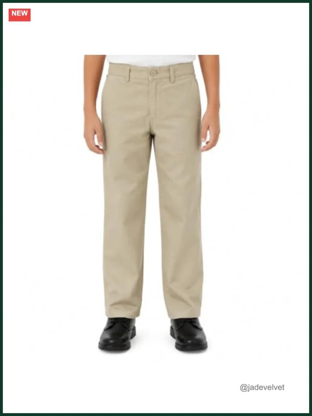 Boys School Uniform Pants Adjustable Waist Cotton Regular Slacks